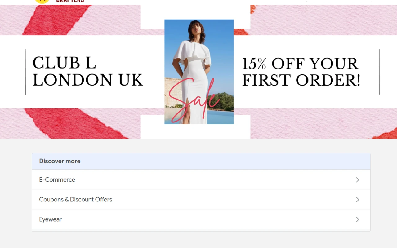 CouponsCrafters website preview